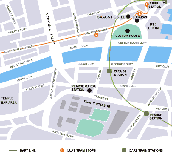 Dublin hostel map